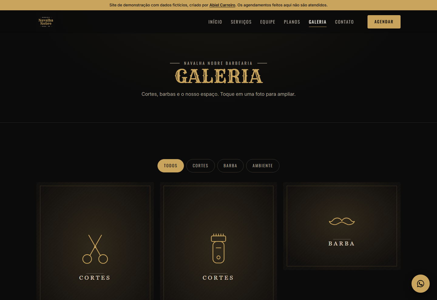 Galeria com filtros